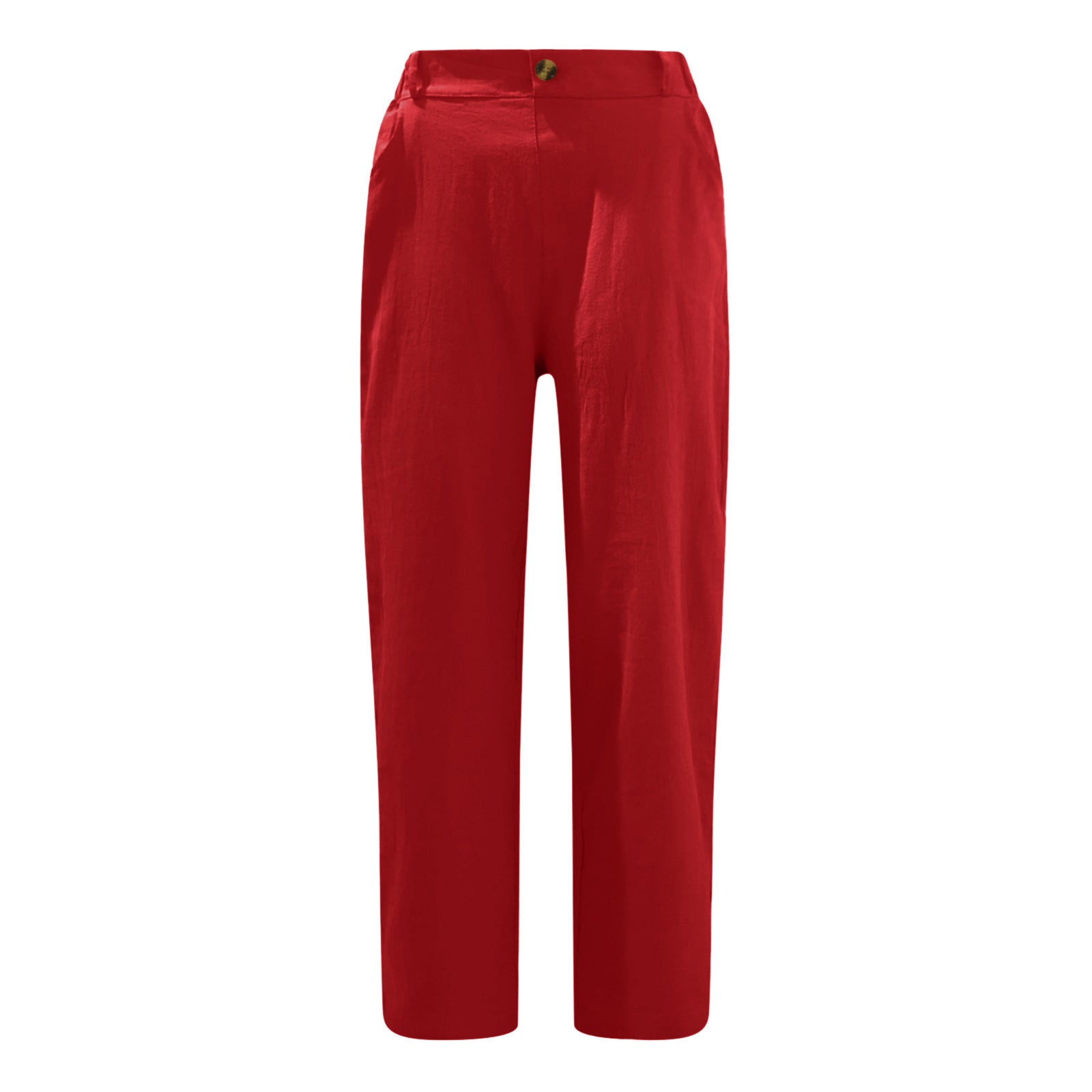 Patchwork Pant Women's Cotton Linen Pants Drawstring Back Elastic Waist Pants Loose Casual Trousers