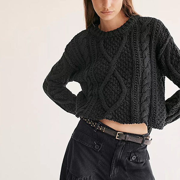 Women's Twist Twisted Rope Loose Pullover