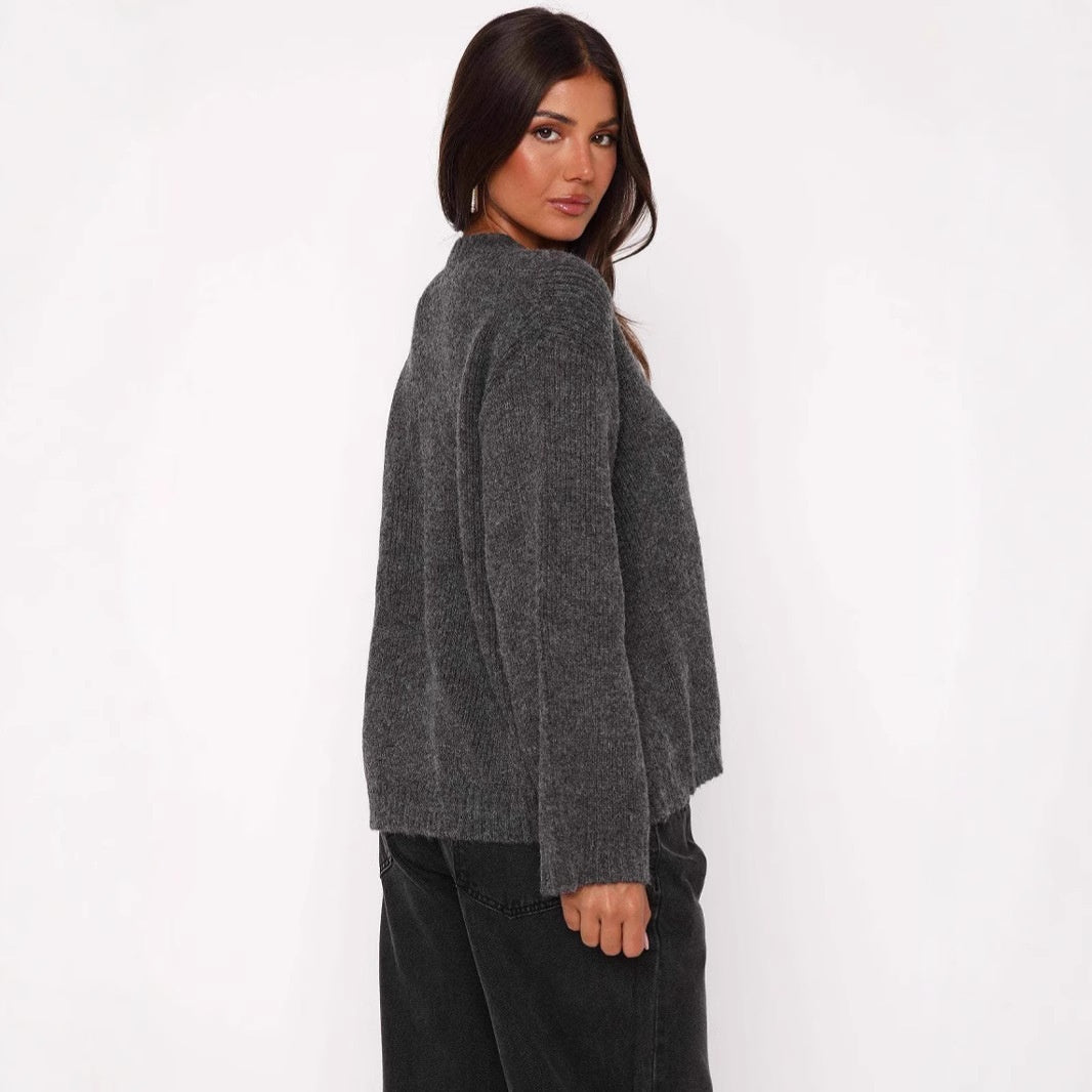 New Solid Color Sexy V-neck Slim Handmade Tie-front Top Women